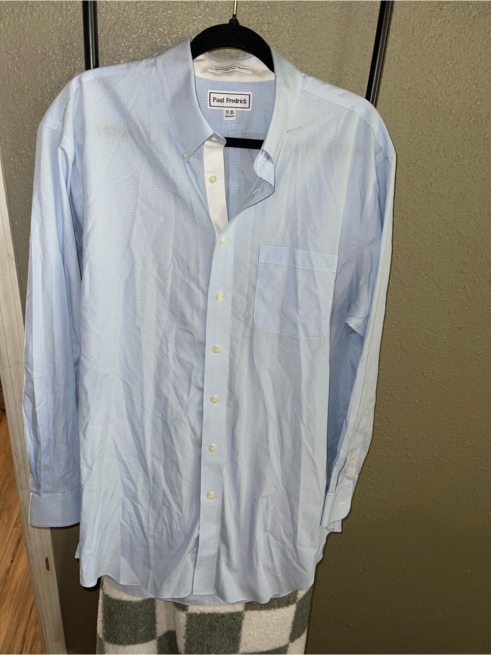 Paul Fredrick Men's Light Blue Button-Down Dress Shirt